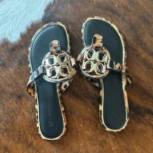 Tory burch leopard sandals